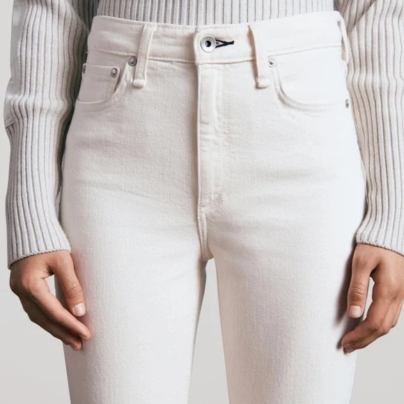 Rag & Bone Nina High Rise Ankle Cigarette Jeans, Ecru - Picture 6 of 14